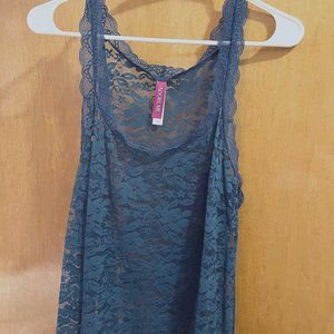 Blue Lacy Tank Top